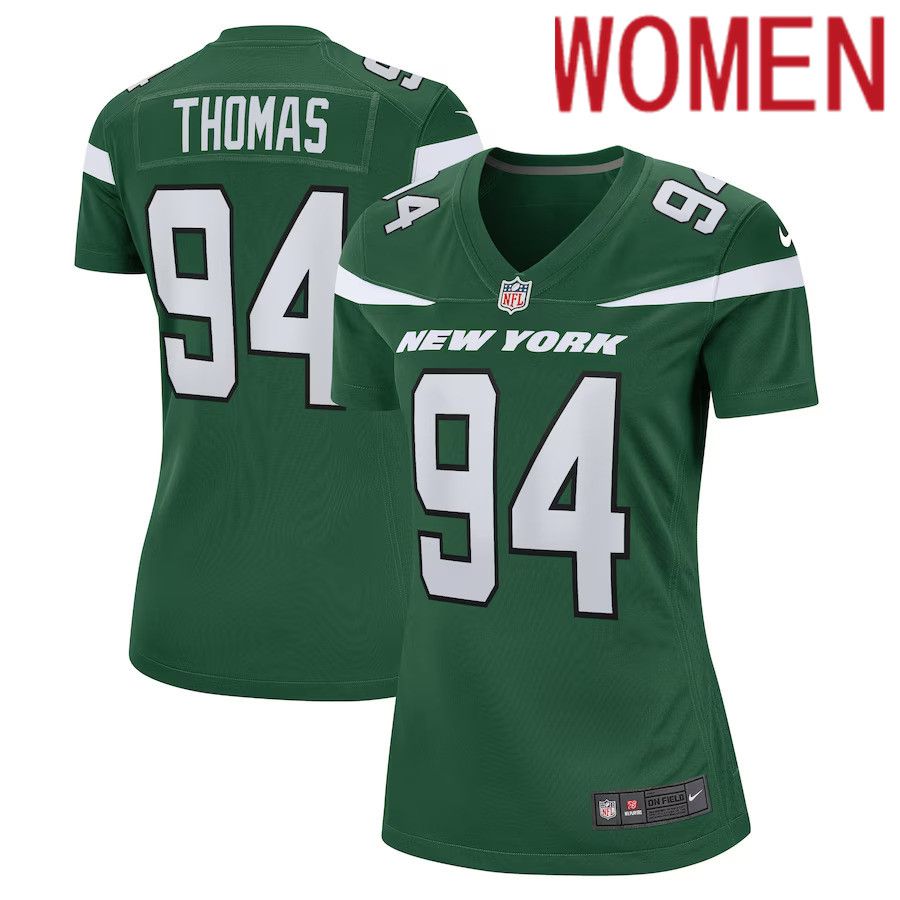 Women New York Jets #94 Solomon Thomas Nike Gotham Green Game NFL Jersey->women nfl jersey->Women Jersey